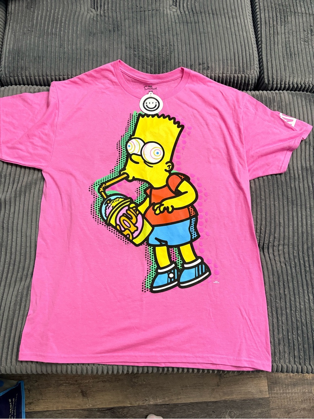 The Simpsons Men's Graphic T-Shirt Neff Crew Neck Short Sleeve Size L Pink NWT